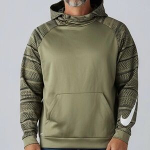 Nike Dri-Fit Men’s Hoodie Sweatshirt XL 
Olive Green/Black Geometric Pattern